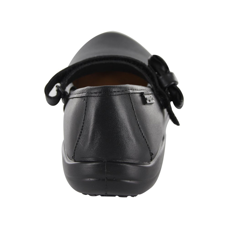 Coqueta Zapato Negro con Cinta y Moño Balerina para Niñas
