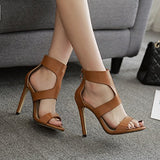Sandalias de tacón alto de rosca